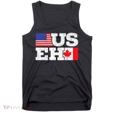 US EH Canada America Flag Maple Leaf Proud Canuck Roots Tank Top