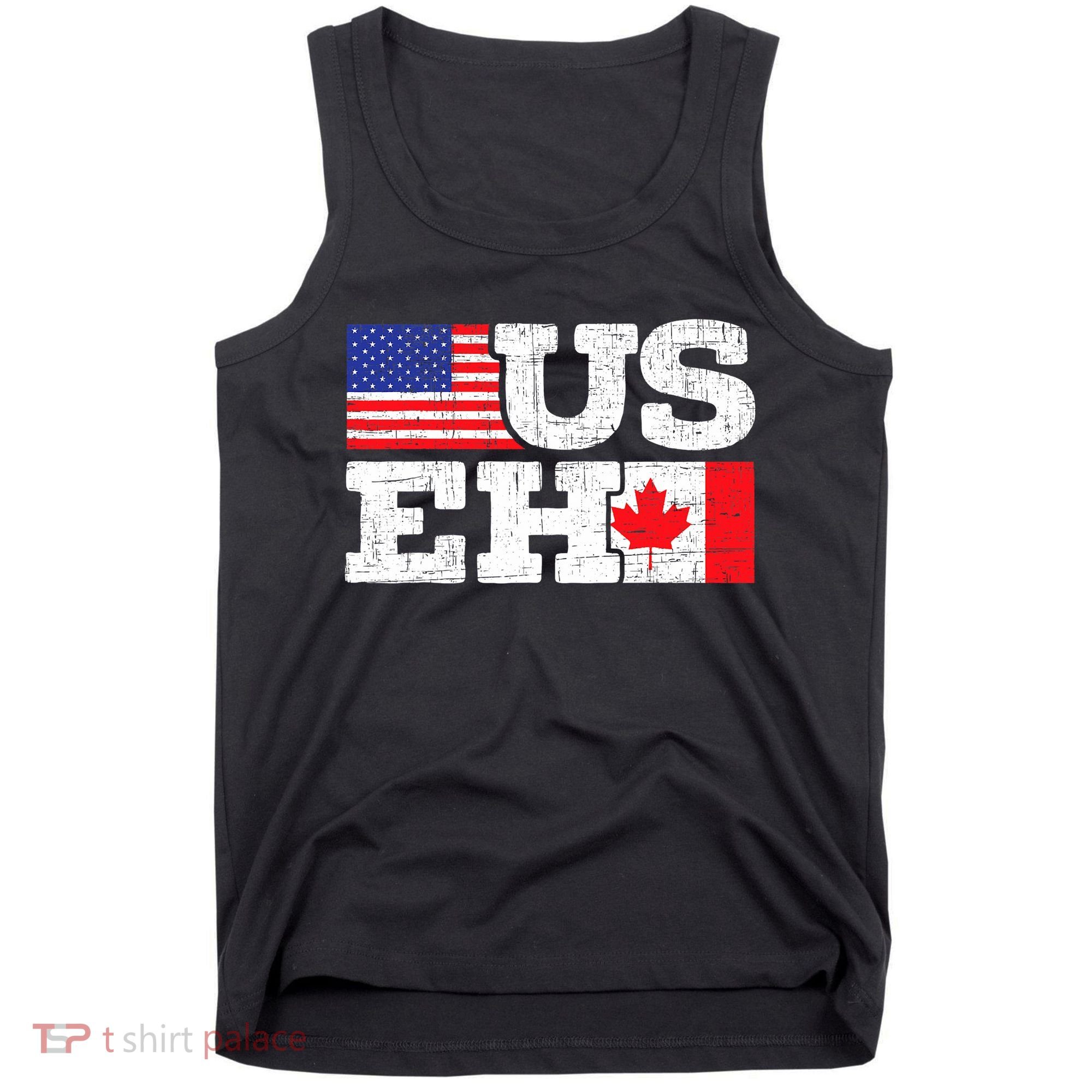 US EH Canada America Flag Maple Leaf Proud Canuck Roots Tank Top