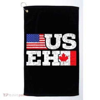 US EH Canada America Flag Maple Leaf Proud Canuck Roots Golf Towel