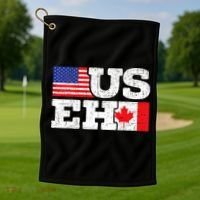 US EH Canada America Flag Maple Leaf Proud Canuck Roots Golf Towel thumb 1