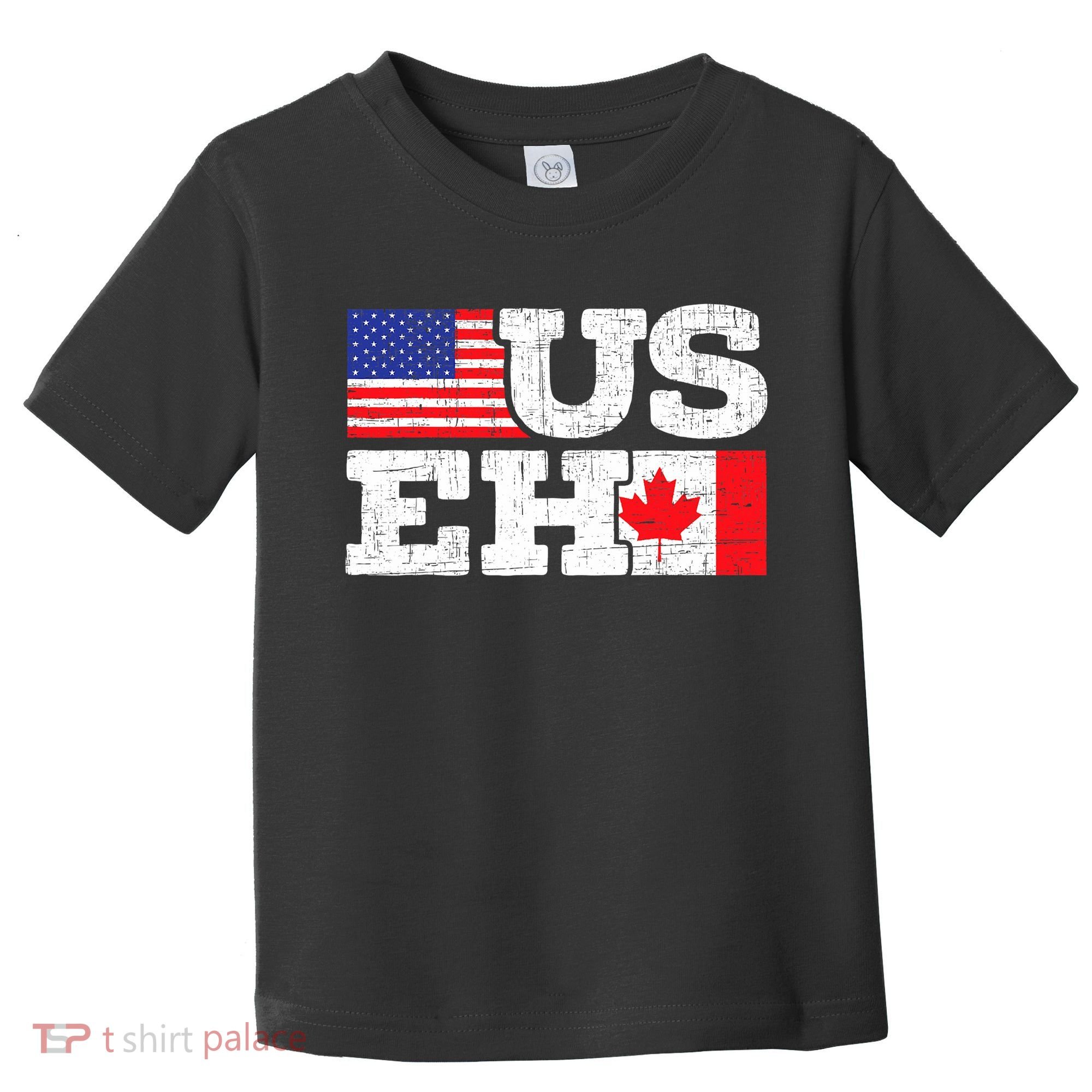 US EH Canada America Flag Maple Leaf Proud Canuck Roots Toddler T-Shirt