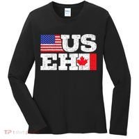US EH Canada America Flag Maple Leaf Proud Canuck Roots Women's Long Sleeve Shirt thumb 0