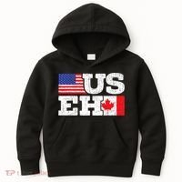 US EH Canada America Flag Maple Leaf Proud Canuck Roots Kids Hoodie thumb 0