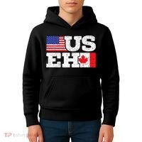 US EH Canada America Flag Maple Leaf Proud Canuck Roots Kids Hoodie thumb 4