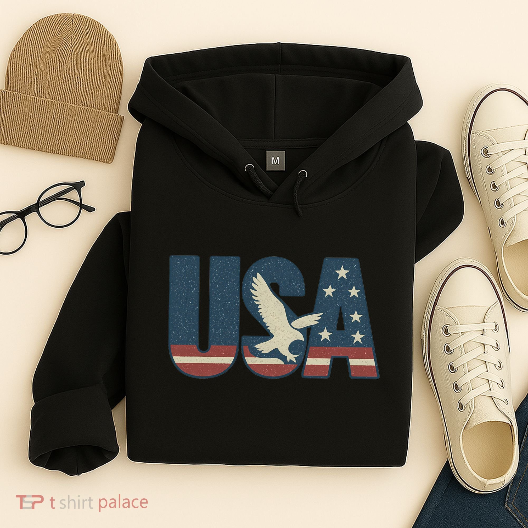 USA Eagle Emblem Hoodie