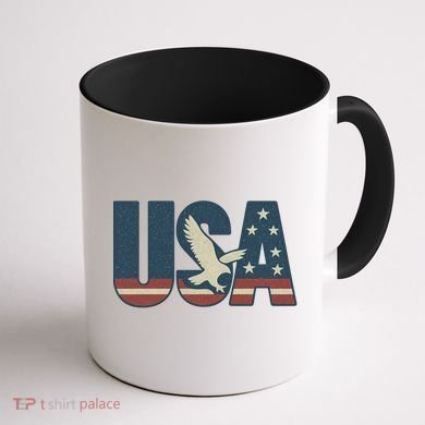 USA Eagle Emblem Coffee Mug back