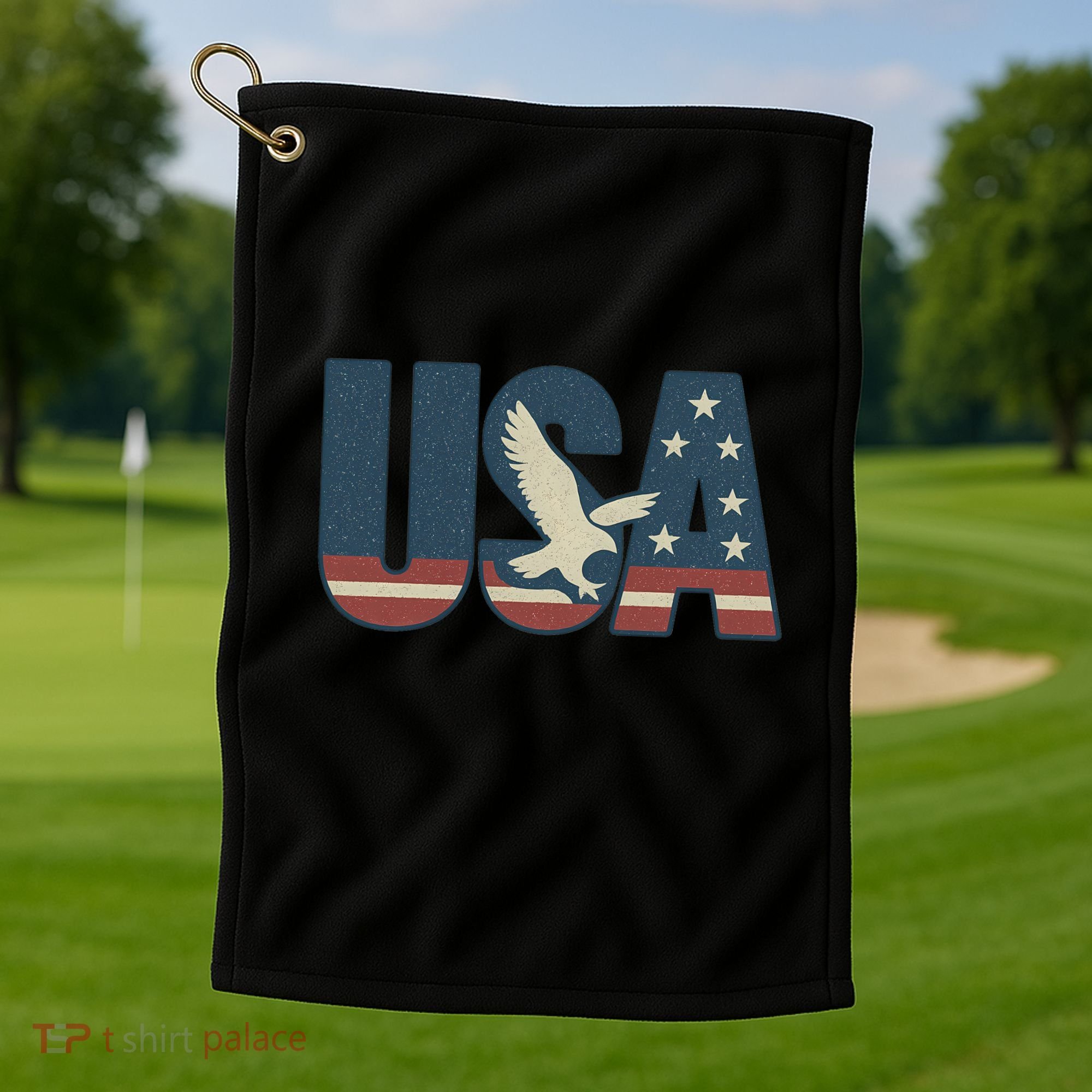 USA Eagle Emblem Golf Towel