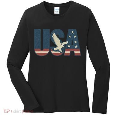 USA Eagle Emblem Women's Long Sleeve Shirt