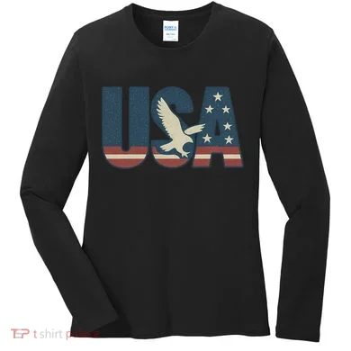 USA Eagle Emblem Women's Long Sleeve Shirt