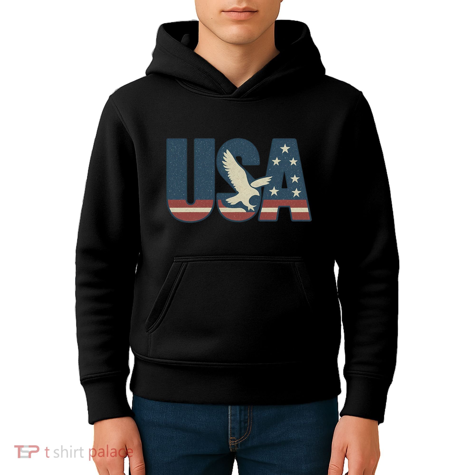 USA Eagle Emblem Kids Hoodie