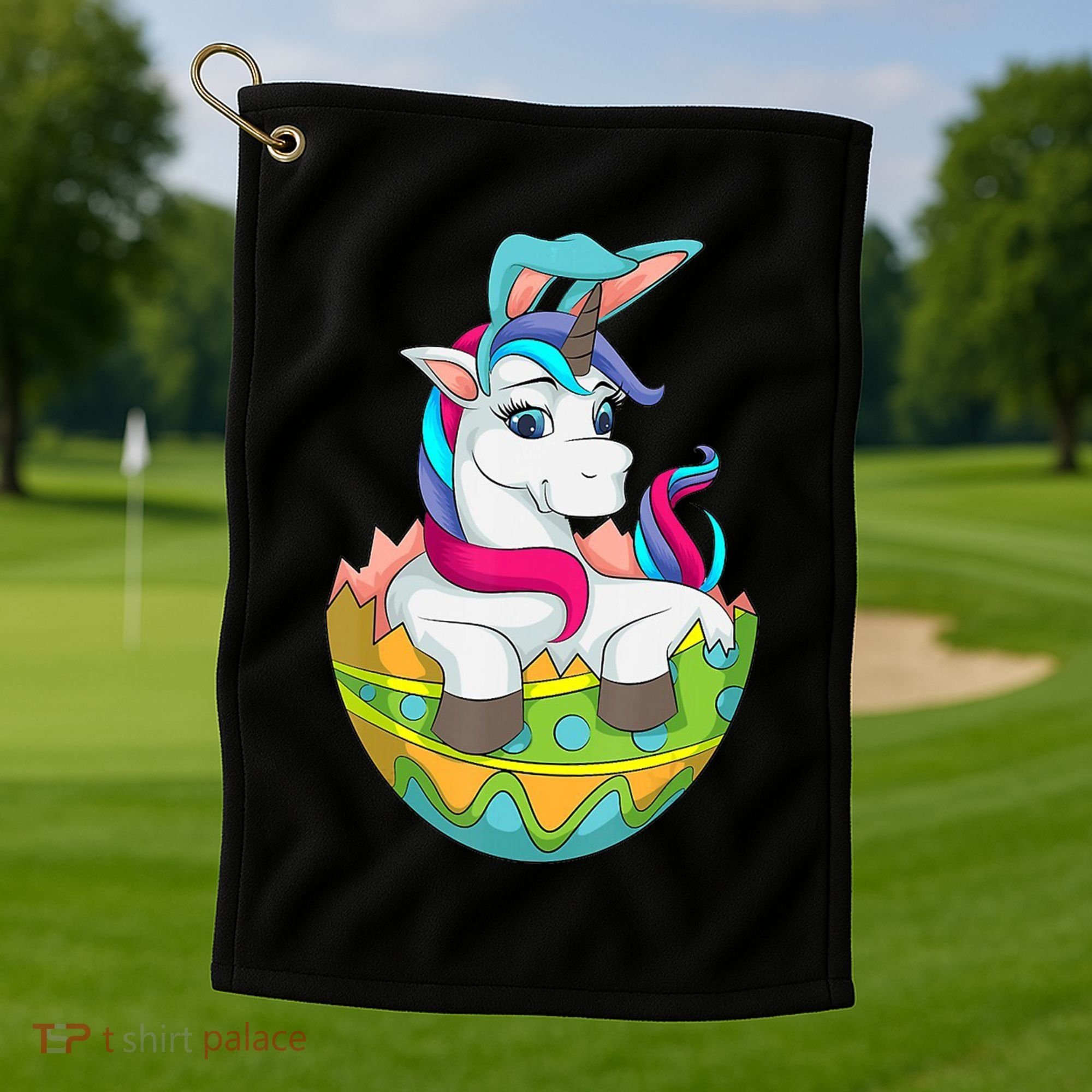 Unicorn Easter Egg Golf Towel