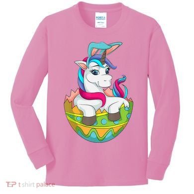 Unicorn Easter Egg Kids Long Sleeve Shirt