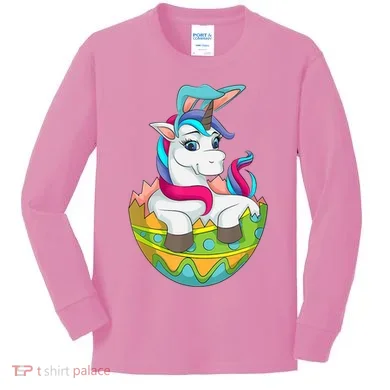 Unicorn Easter Egg Kids Long Sleeve Shirt