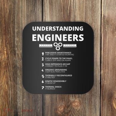 Understanding Engineers  Funny Sarcastic Engineering Gift Coaster