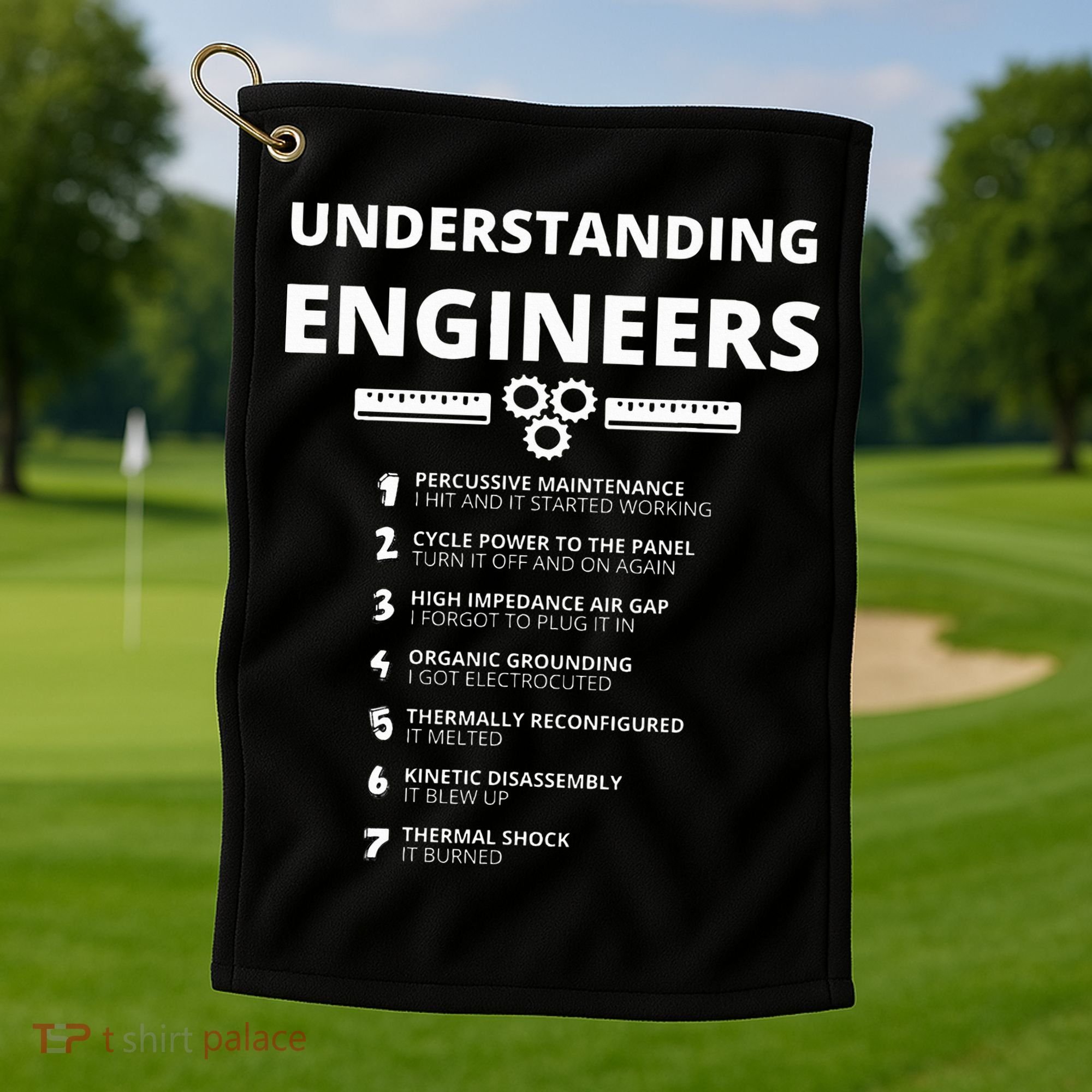 Understanding Engineers  Funny Sarcastic Engineering Gift Golf Towel