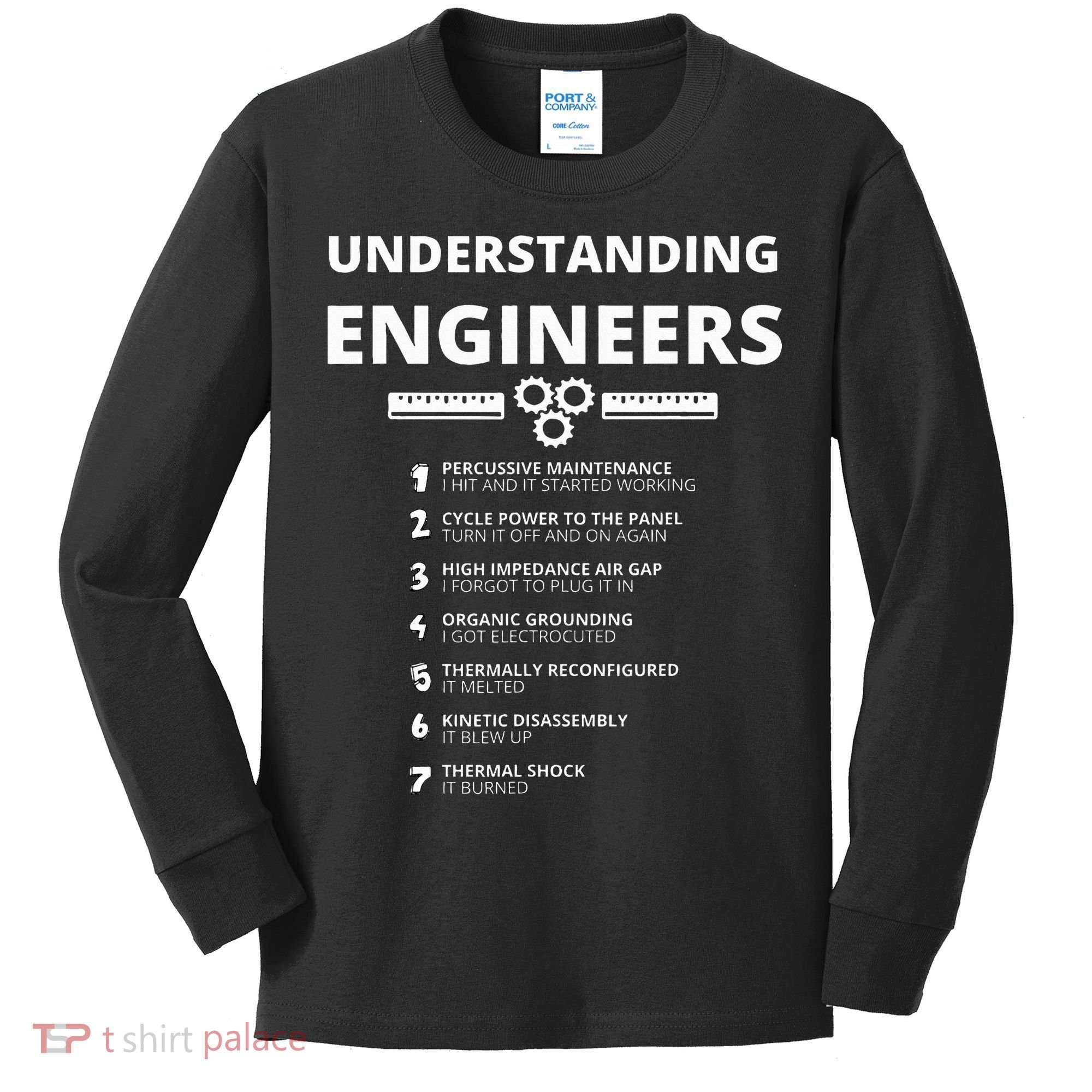 Understanding Engineers  Funny Sarcastic Engineering Gift Kids Long Sleeve Shirt
