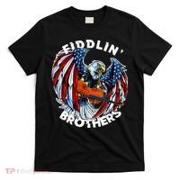 USA Eagle Fiddlin Brothers Violin Music Rock Patriot Flight T-Shirt thumb 0