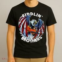 USA Eagle Fiddlin Brothers Violin Music Rock Patriot Flight T-Shirt thumb 3