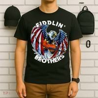 USA Eagle Fiddlin Brothers Violin Music Rock Patriot Flight T-Shirt thumb 6
