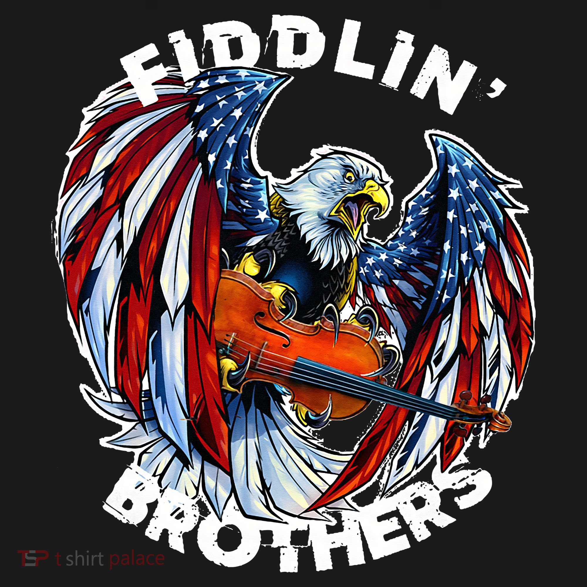 USA Eagle Fiddlin Brothers Violin Music Rock Patriot Flight Women's Hoodie