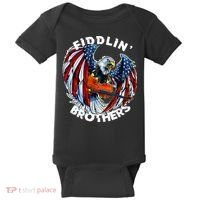 USA Eagle Fiddlin Brothers Violin Music Rock Patriot Flight Baby Bodysuit thumb 0