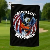USA Eagle Fiddlin Brothers Violin Music Rock Patriot Flight Golf Towel thumb 1