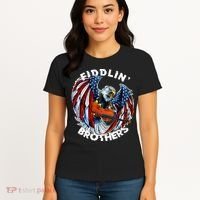 USA Eagle Fiddlin Brothers Violin Music Rock Patriot Flight Women's T-Shirt thumb 4