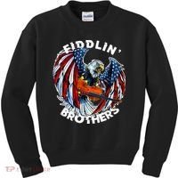 USA Eagle Fiddlin Brothers Violin Music Rock Patriot Flight Kids Sweatshirt thumb 0