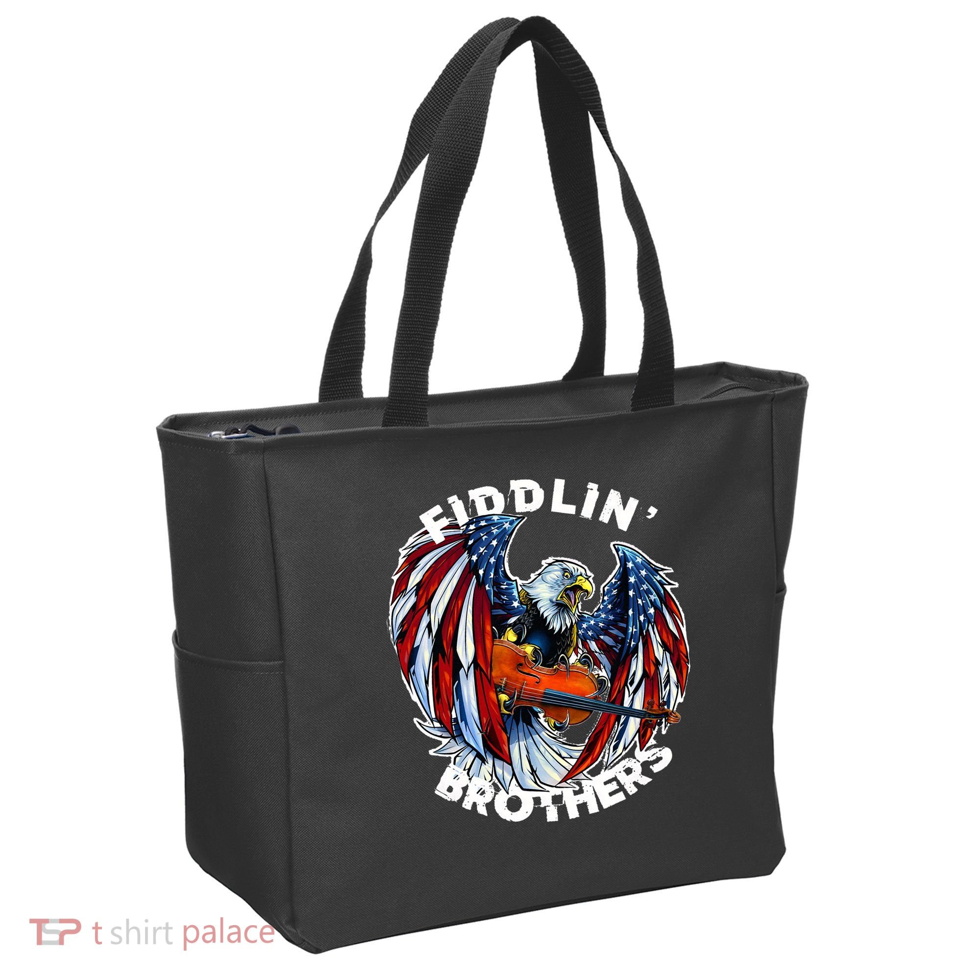 USA Eagle Fiddlin Brothers Violin Music Rock Patriot Flight Tote Bag