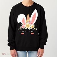 Unicorn Easter Floral Bunny Women's Sweatshirt thumb 0