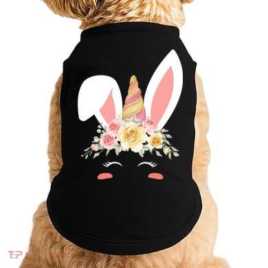 Unicorn Easter Floral Bunny Doggie Tank