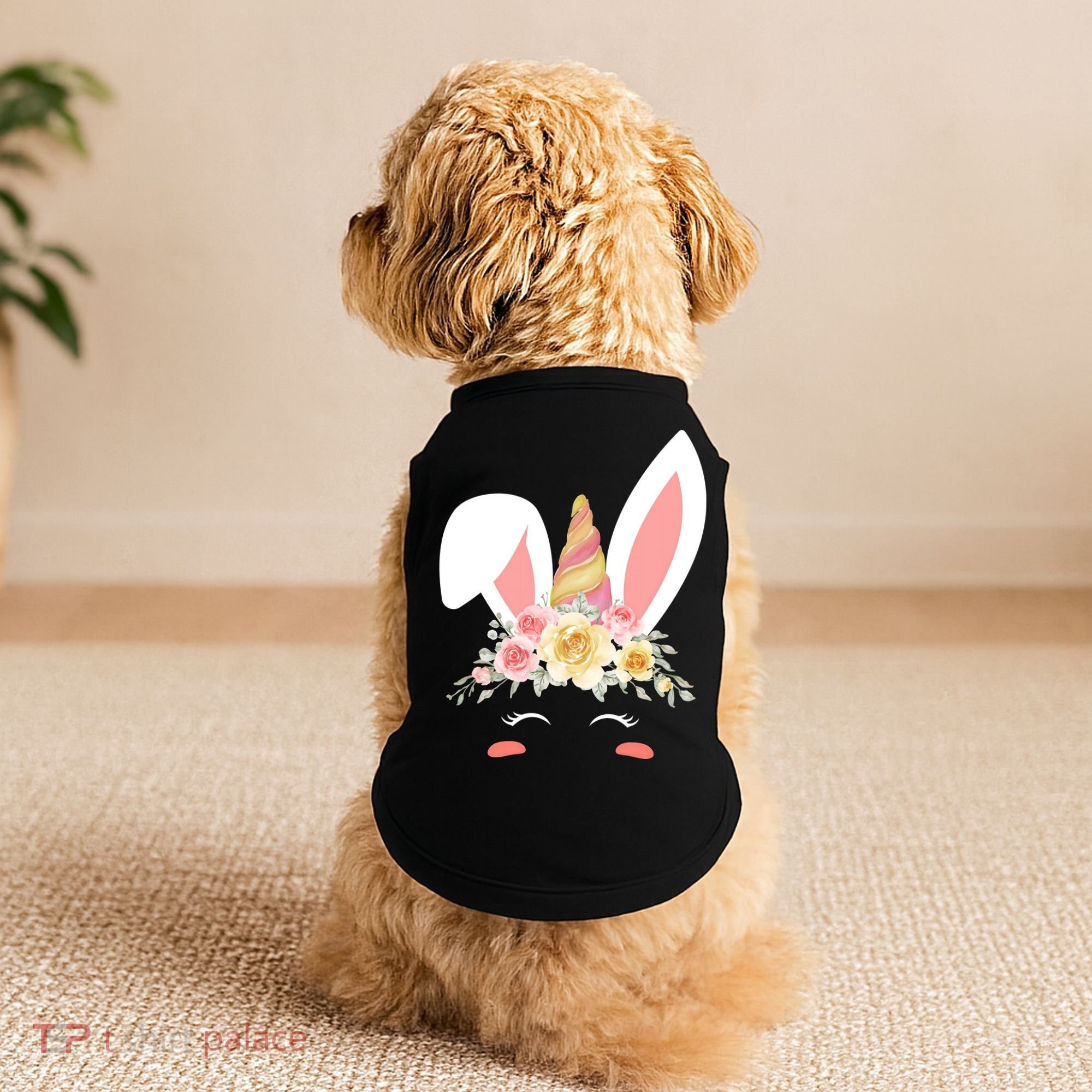 Unicorn Easter Floral Bunny Doggie Tank