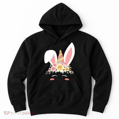 Unicorn Easter Floral Bunny Hoodie