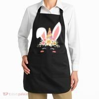 Unicorn Easter Floral Bunny Apron thumb 2