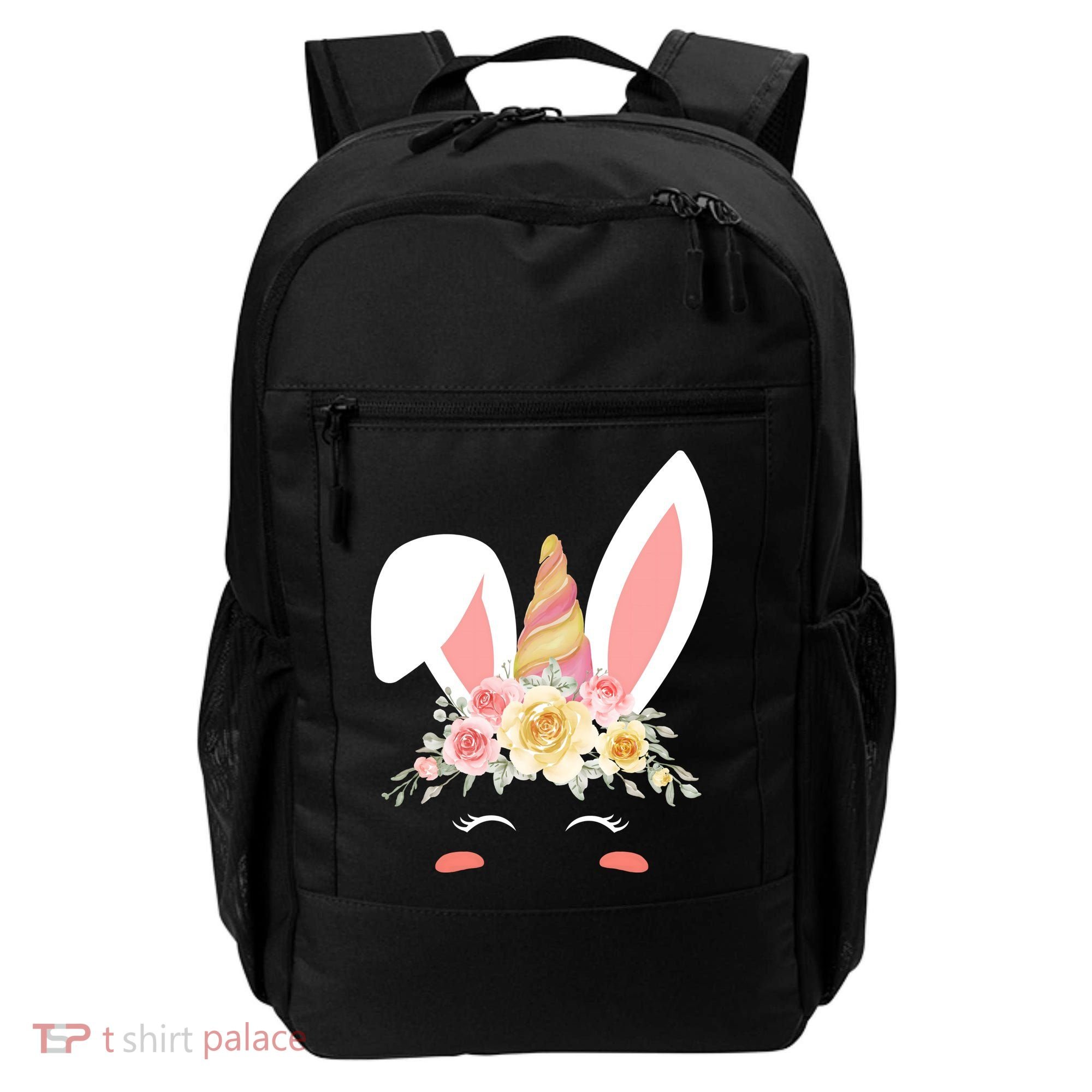 Unicorn Easter Floral Bunny Backpack