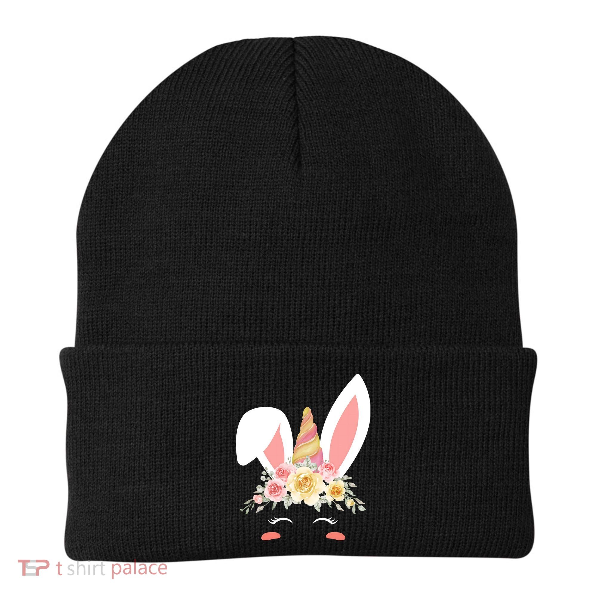 Unicorn Easter Floral Bunny Beanie