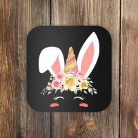 Unicorn Easter Floral Bunny Coaster thumb 0