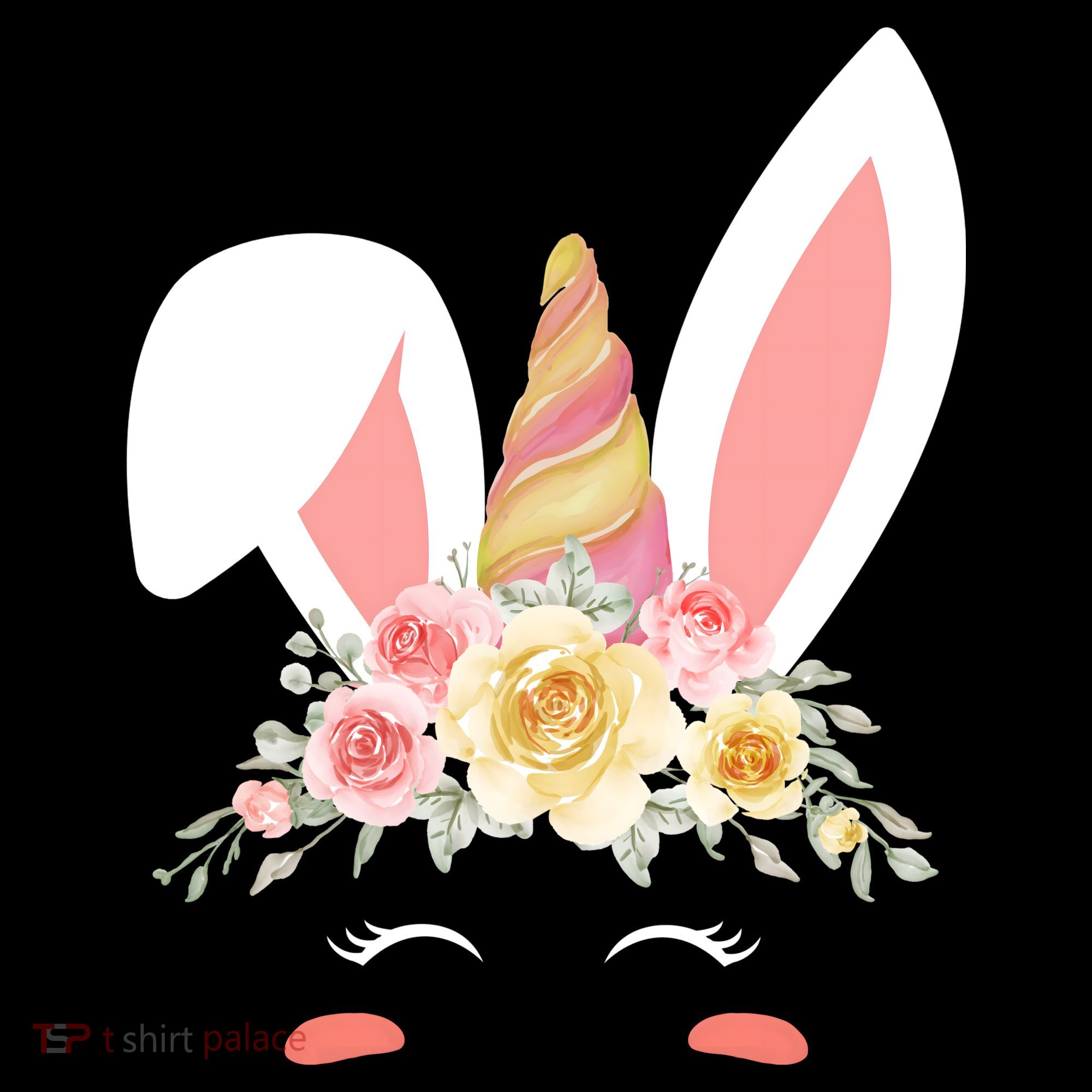 Unicorn Easter Floral Bunny Women's Hoodie