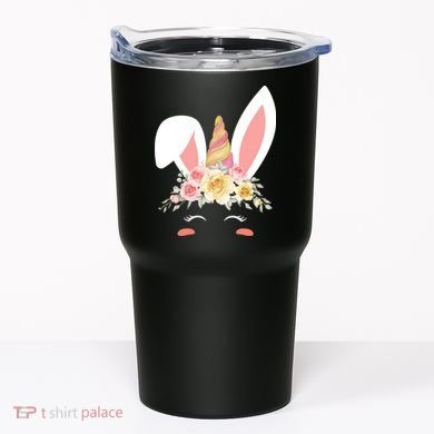 Unicorn Easter Floral Bunny Tumbler