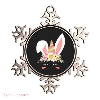 Unicorn Easter Floral Bunny Ornament