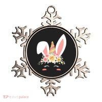 Unicorn Easter Floral Bunny Ornament thumb 0