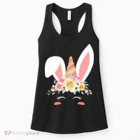 Unicorn Easter Floral Bunny Women's Tank Top thumb 0