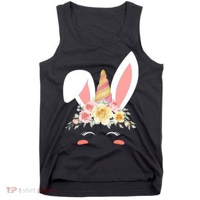 Unicorn Easter Floral Bunny Tank Top