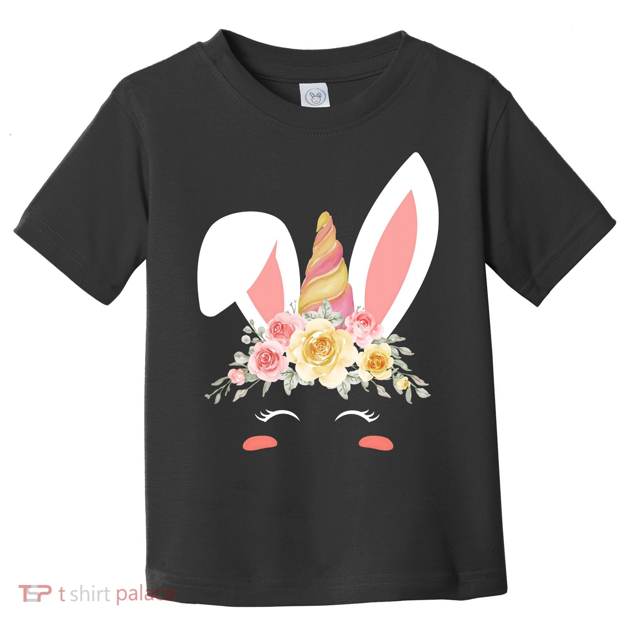 Unicorn Easter Floral Bunny Toddler T-Shirt