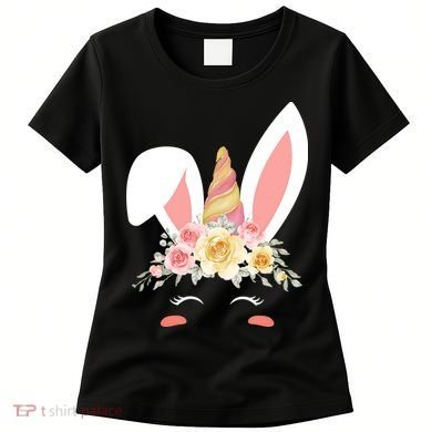 Unicorn Easter Floral Bunny Women's T-Shirt