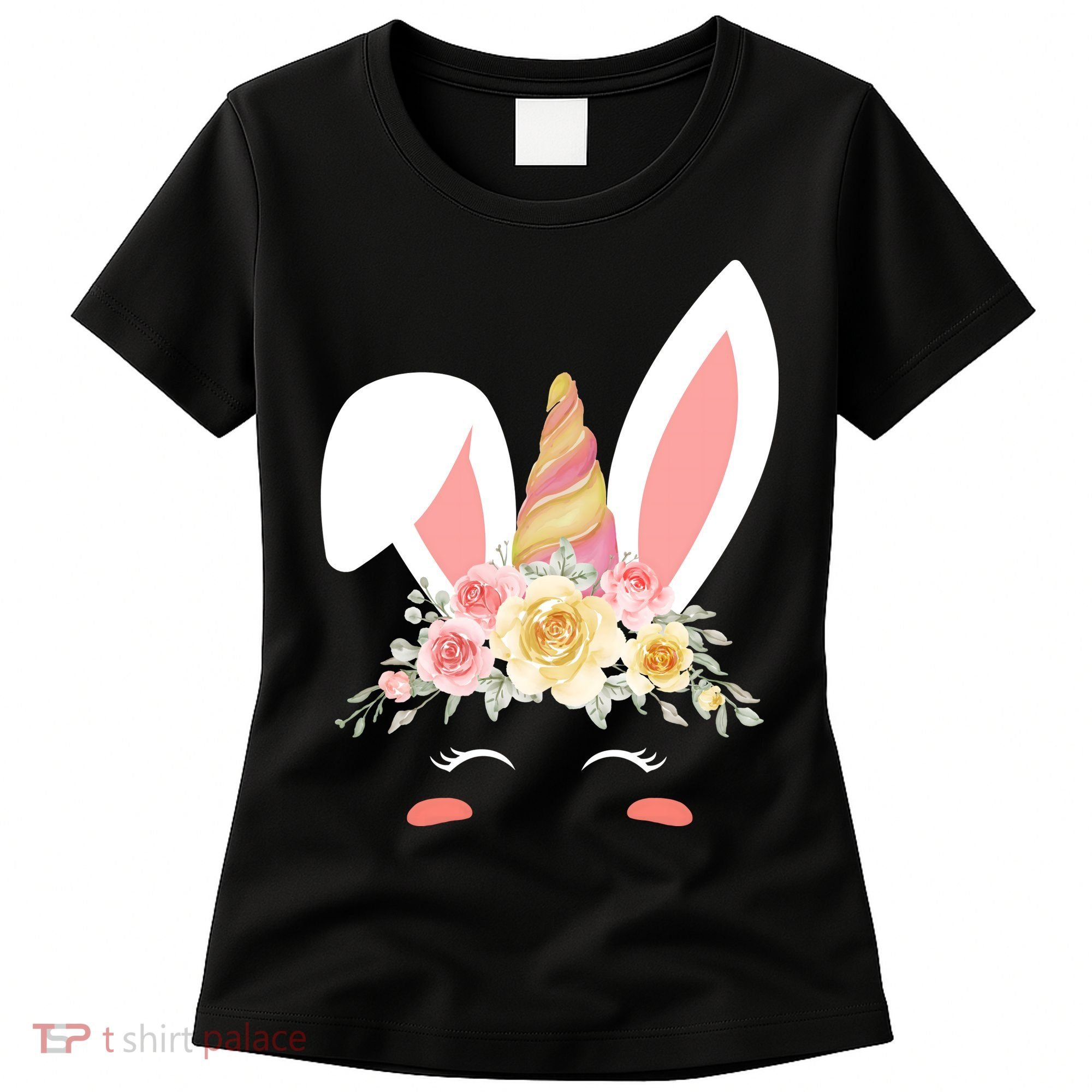 Unicorn Easter Floral Bunny Women's T-Shirt
