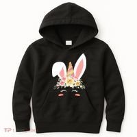 Unicorn Easter Floral Bunny Kids Hoodie thumb 0