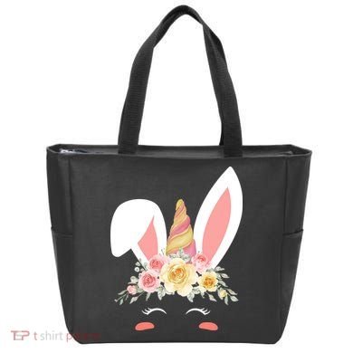 Unicorn Easter Floral Bunny Tote Bag