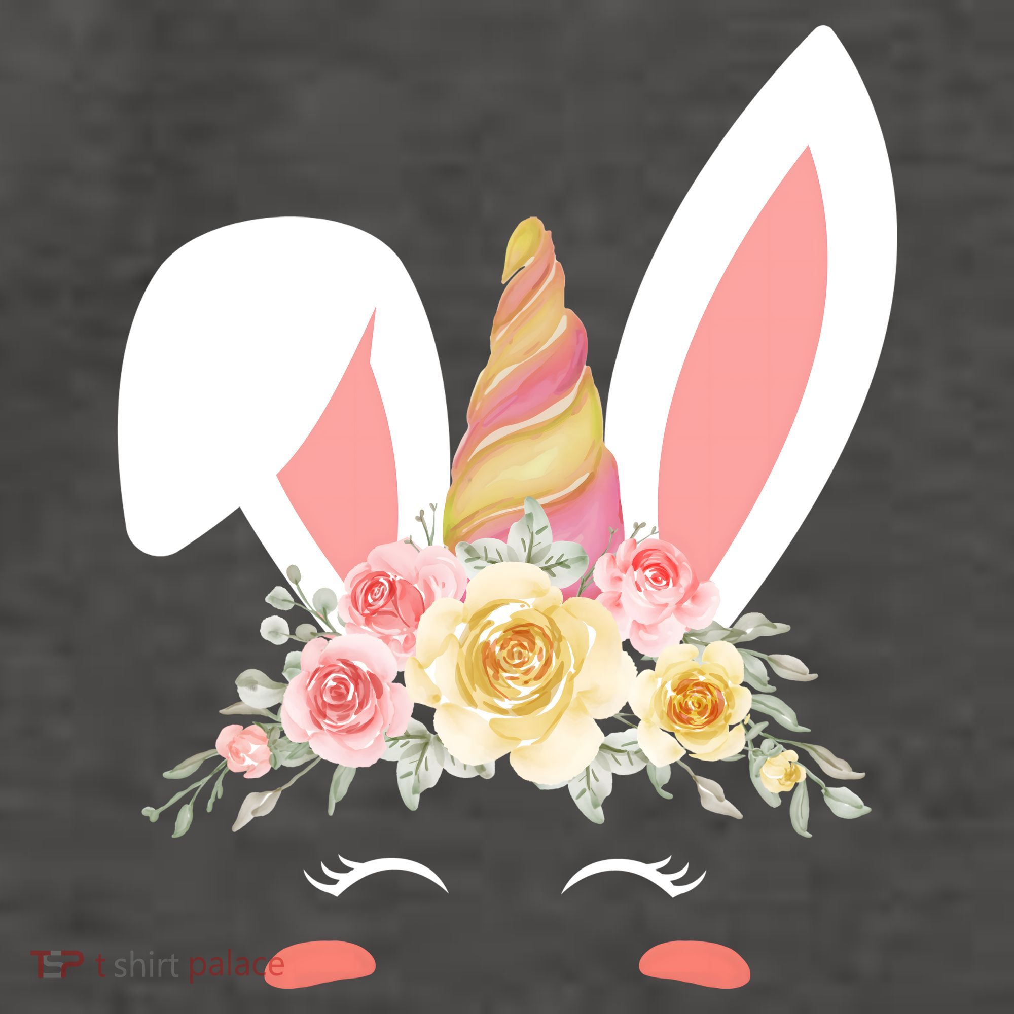 Unicorn Easter Floral Bunny Vector Backpack
