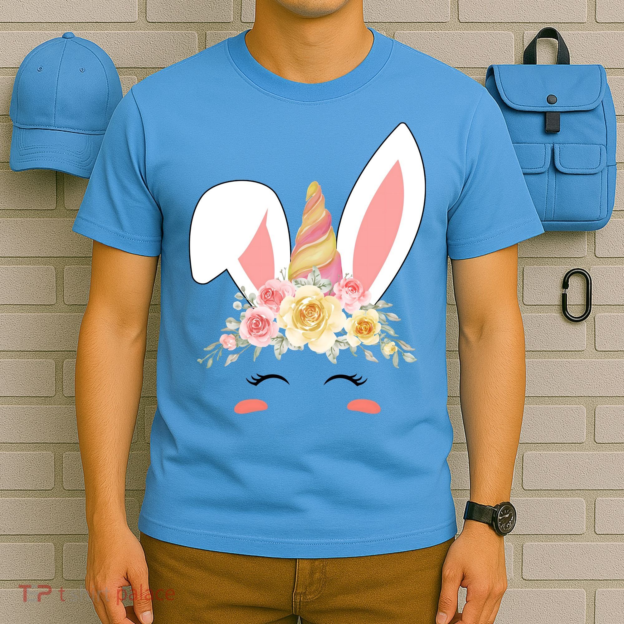 Unicorn Easter Floral Bunny T-Shirt